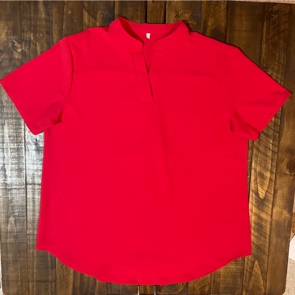 Red Short Sleeve Tunic 2X